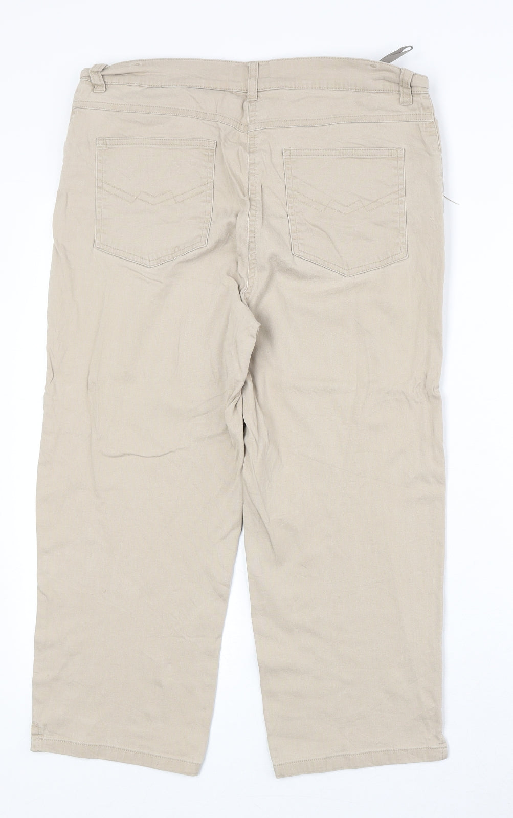 Yesscia Womens Beige Cotton Straight Jeans Size 32 in Regular Zip