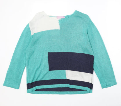 Womens UK Size L Sarah Hamilton Green Pullover Jumper