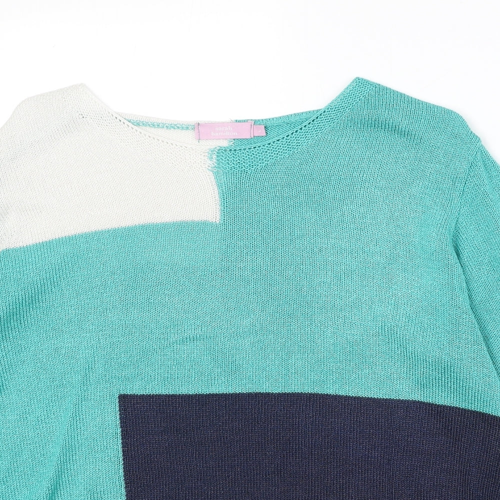 Womens UK Size L Sarah Hamilton Green Pullover Jumper