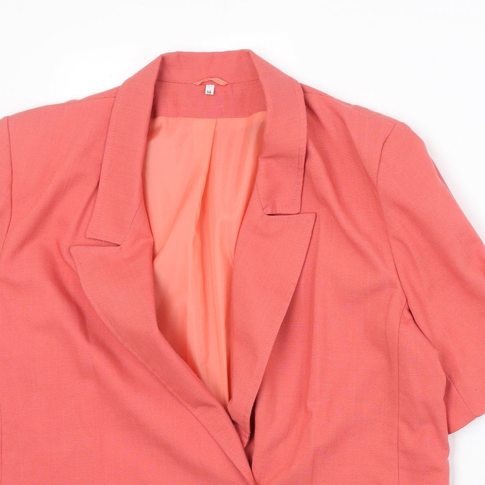 Womens UK Size 14 Preworn Regular Pink Blazer