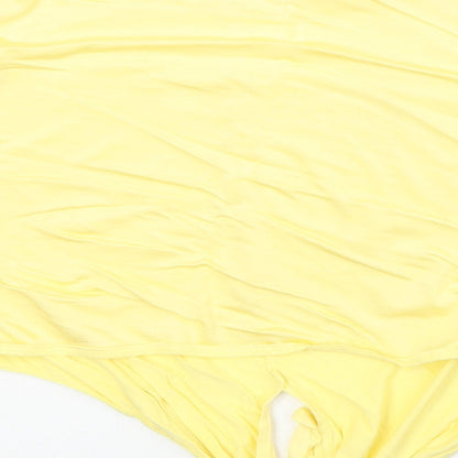 FOREVER 21 Womens Yellow Cotton Basic T-Shirt Size L Round Neck