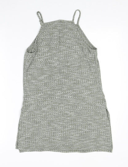 Papaya Womens Green Polyester Basic Tank Size 10 Square Neck