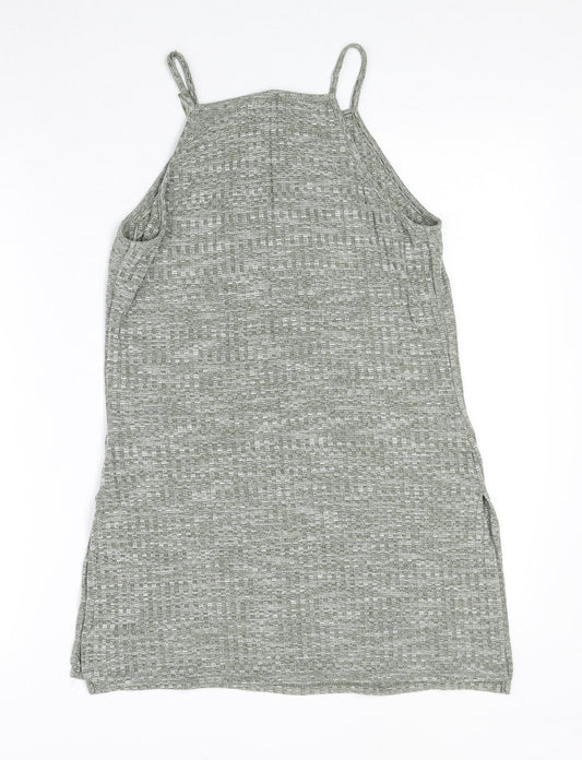 Papaya Womens Green Polyester Basic Tank Size 10 Square Neck