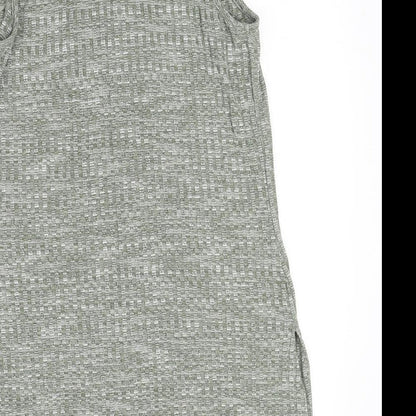 Papaya Womens Green Polyester Basic Tank Size 10 Square Neck