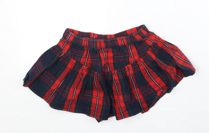 NEXT Girls Red Plaid 100% Cotton Pettiskirt Skirt Size 3 Years Regular Pull On