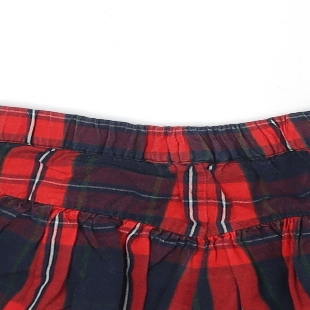 NEXT Girls Red Plaid 100% Cotton Pettiskirt Skirt Size 3 Years Regular Pull On