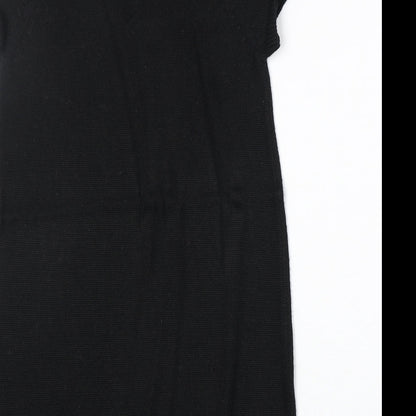 H&M Womens Black Acrylic Jumper Dress Size S Round Neck Pullover