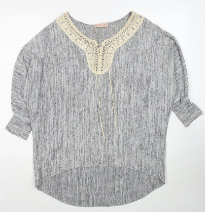 Womens UK Size L Krisp Grey Pullover Jumper