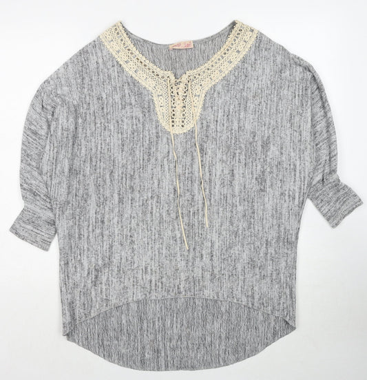 Womens UK Size L Krisp Grey Pullover Jumper