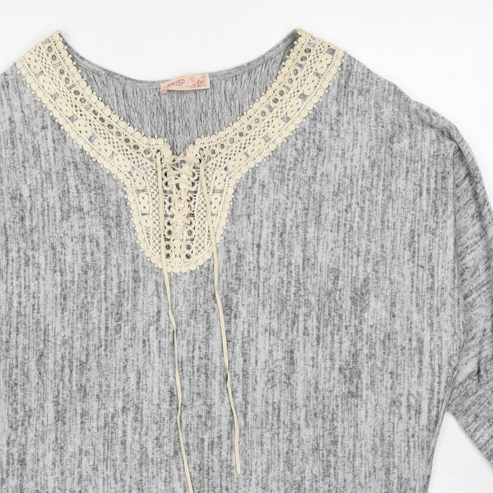 Womens UK Size L Krisp Grey Pullover Jumper