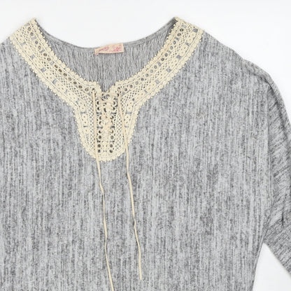 Womens UK Size L Krisp Grey Pullover Jumper
