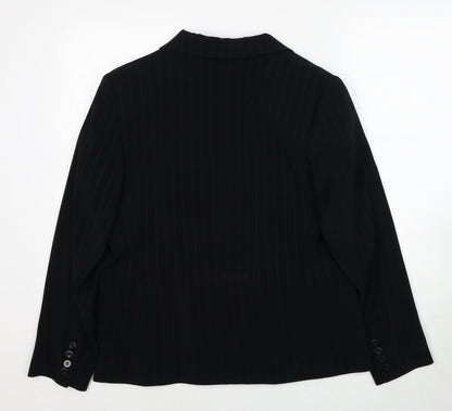 Womens UK Size 16 AMARANTO Regular Black Blazer