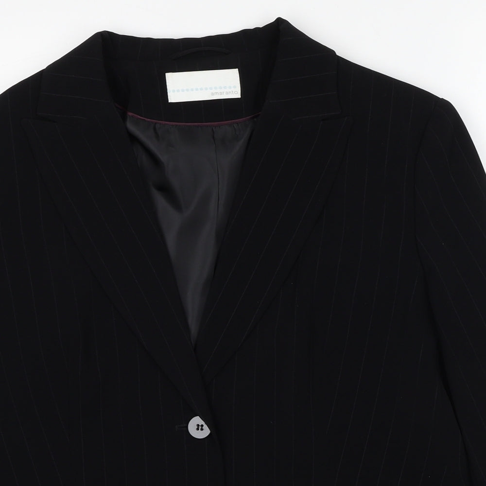 Womens UK Size 16 AMARANTO Regular Black Blazer