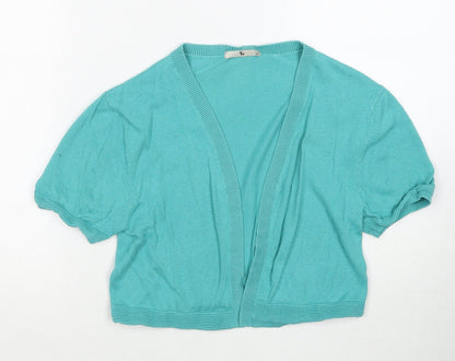 TU Womens Blue V-Neck Cotton Cardigan Jumper Size 10