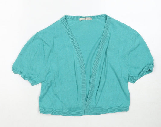TU Womens Blue V-Neck Cotton Cardigan Jumper Size 10