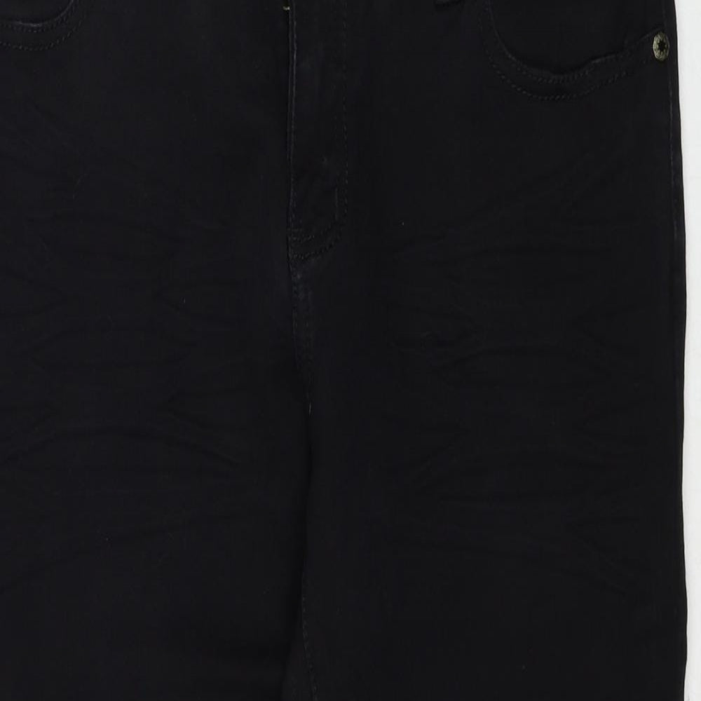 Hucharowa Womens Black Cotton Straight Jeans Size 31 in Regular Zip