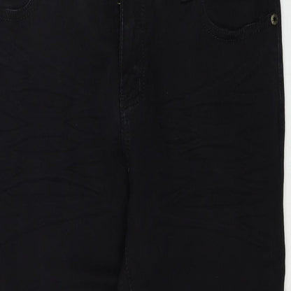 Hucharowa Womens Black Cotton Straight Jeans Size 31 in Regular Zip