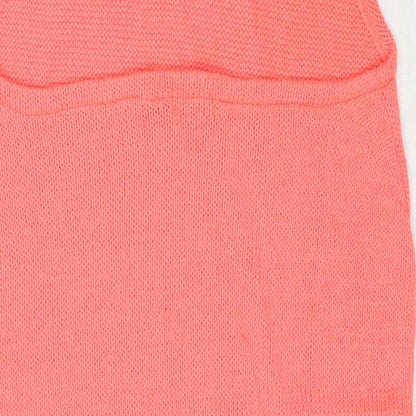 Boohoo Womens Pink Acrylic A-Line Size L Halter Tie