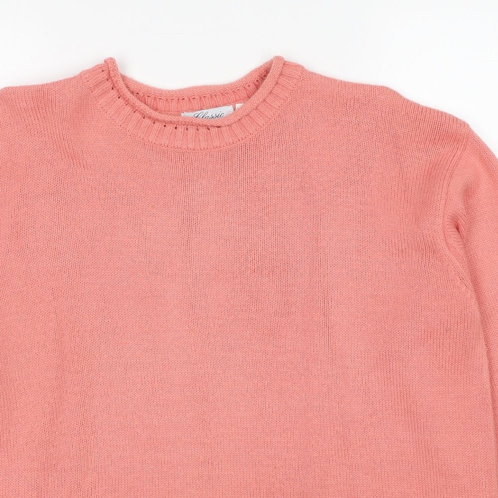 Classics Womens Pink Round Neck Acrylic Pullover Jumper Size 14 - Size 14-16