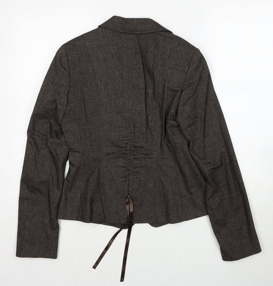 Mexx Womens Brown Jacket Blazer Size 10 Button