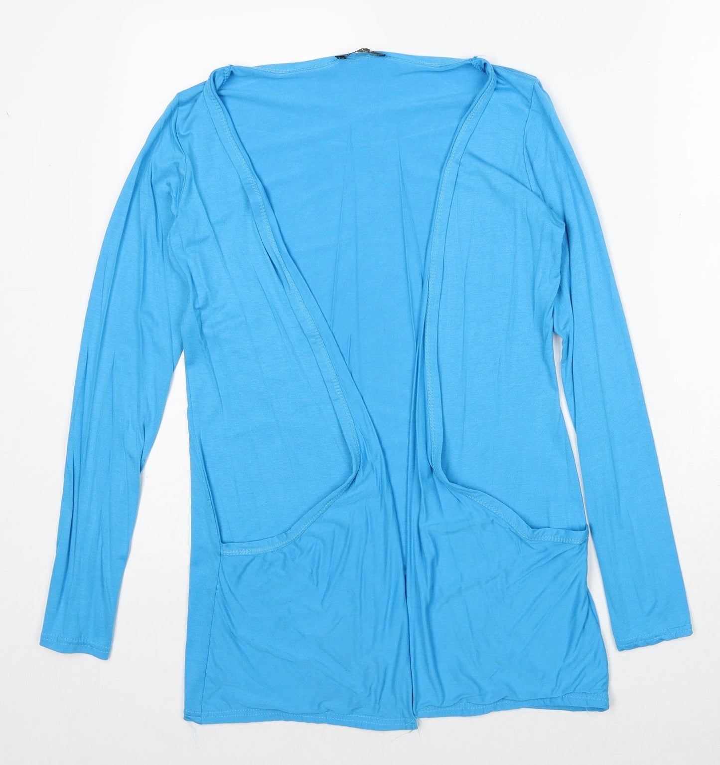 Nice Collection Womens Blue V-Neck Viscose Cardigan Jumper Size S - Size S/M