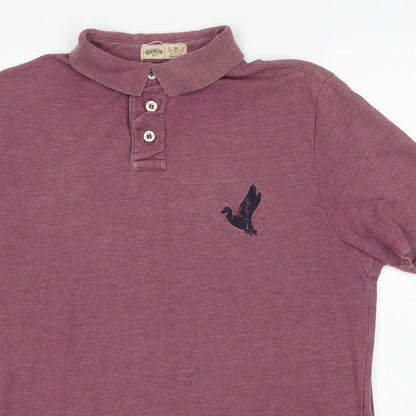 Huntington Mens Purple Polyester Polo Size M Collared Pullover