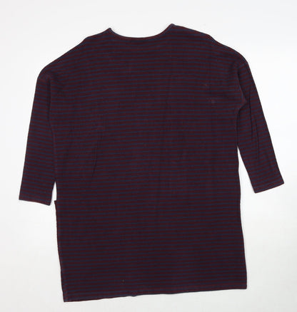 Zara Womens Red Striped Polyester Jumper Dress Size S Round Neck Pullover
