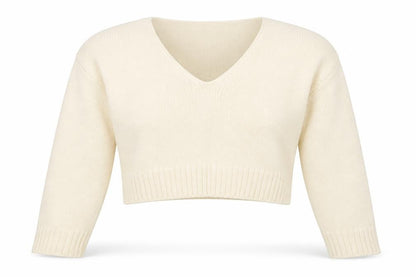 ASOS Womens Ivory V-Neck Acrylic Pullover Jumper Size 8