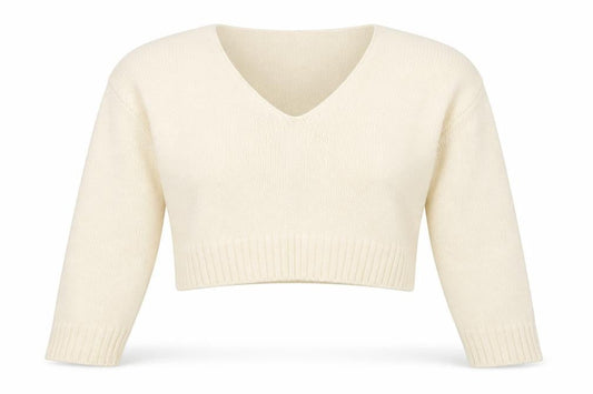 ASOS Womens Ivory V-Neck Acrylic Pullover Jumper Size 8