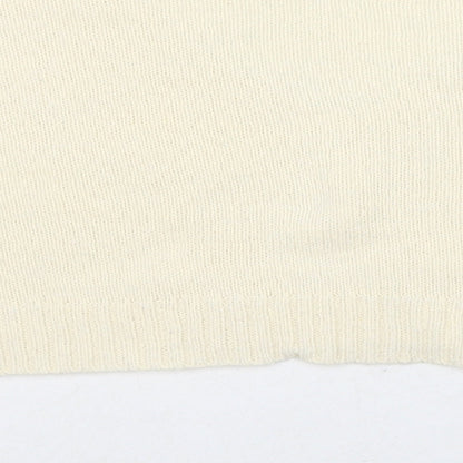 ASOS Womens Ivory V-Neck Acrylic Pullover Jumper Size 8