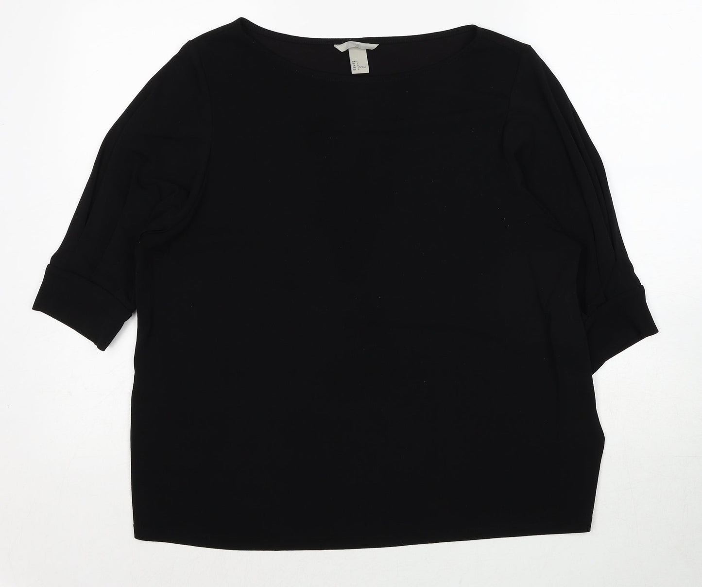 Womens UK Size L H&M Black Basic Blouse