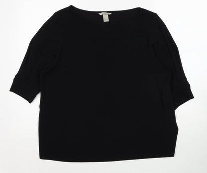 Womens UK Size L H&M Black Basic Blouse