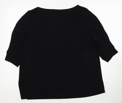 Womens UK Size L H&M Black Basic Blouse