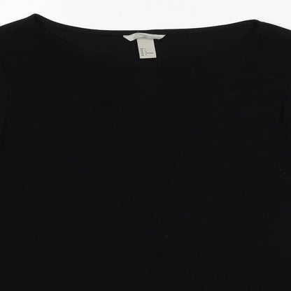 Womens UK Size L H&M Black Basic Blouse