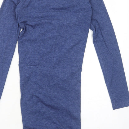 Nearkin Womens Blue Cotton Bodycon Size XS Square Neck Pullover