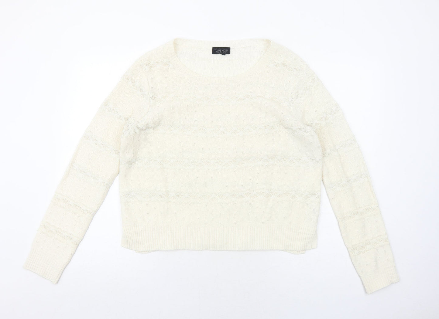 Womens UK Size 12 Topshop Ivory Pullover Jumper