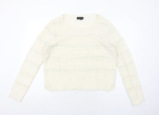 Womens UK Size 12 Topshop Ivory Pullover Jumper