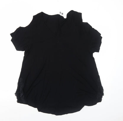 Womens UK Size L Together Black Basic T-Shirt