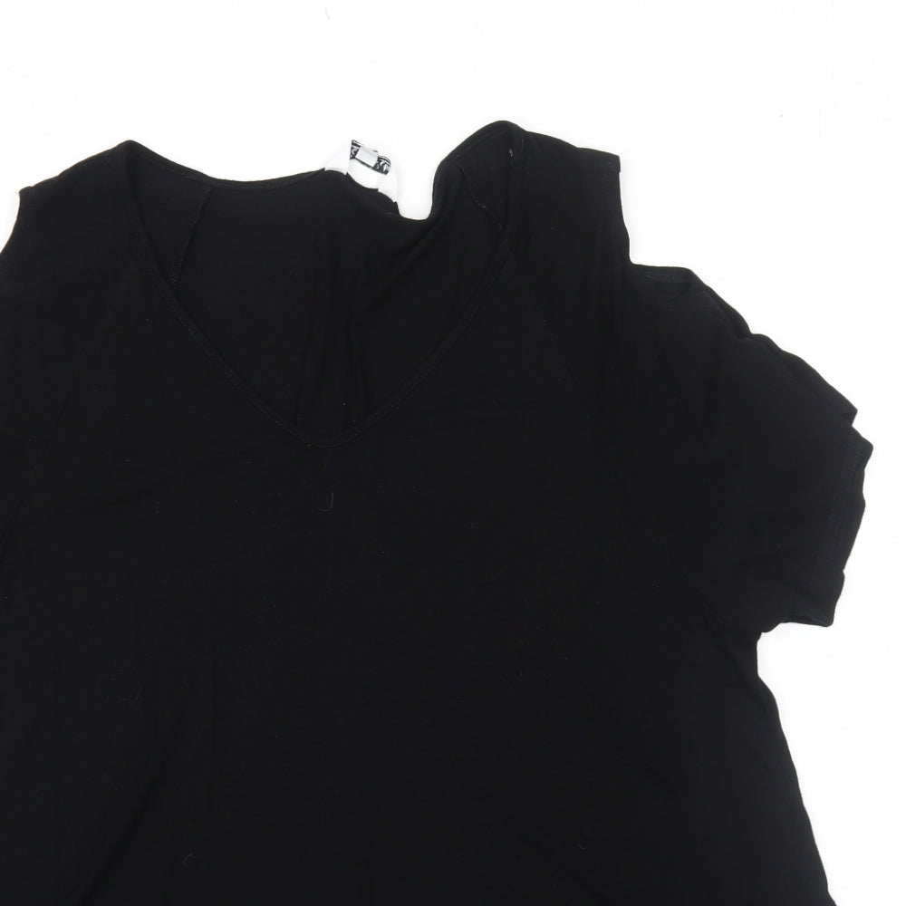Womens UK Size L Together Black Basic T-Shirt