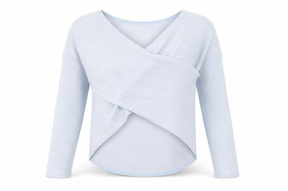 Angashion Womens Blue V-Neck Polyester Pullover Jumper Size M