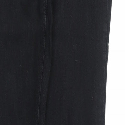 Polka Womens Black Cotton Straight Jeans Size 10 Regular Zip