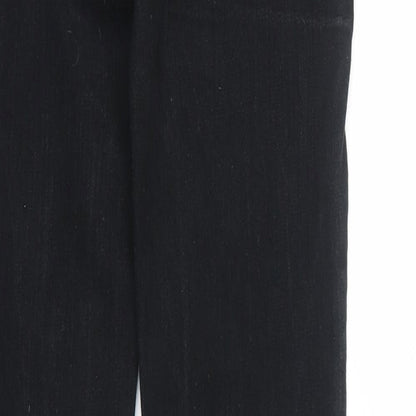 Polka Womens Black Cotton Straight Jeans Size 10 Regular Zip