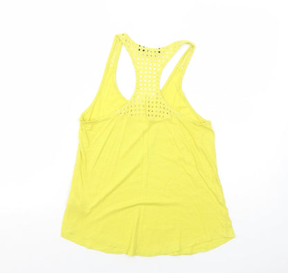 Womens UK Size 10 New Look Yellow Basic Tank