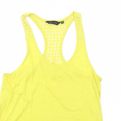 Womens UK Size 10 New Look Yellow Basic Tank