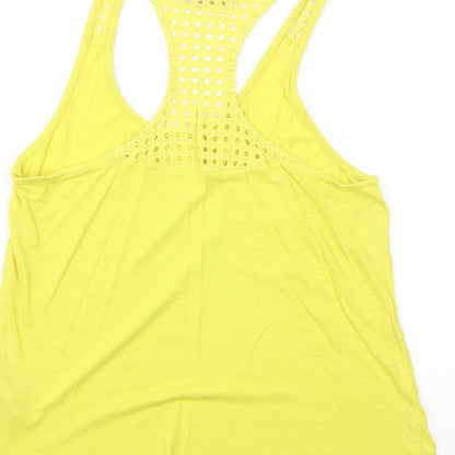 Womens UK Size 10 New Look Yellow Basic Tank