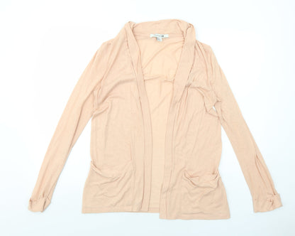 FOREVER 21 Womens Pink Collared Polyester Cardigan Jumper Size M - Open
