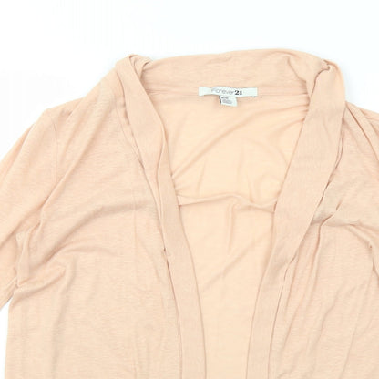 FOREVER 21 Womens Pink Collared Polyester Cardigan Jumper Size M - Open
