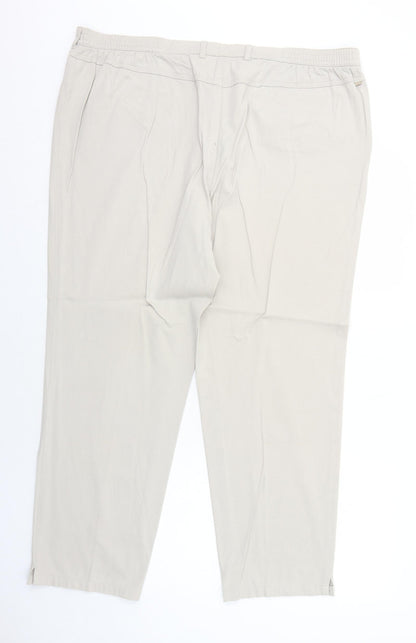 TONI Mens Beige Cotton Trousers Size 42 in Regular Zip