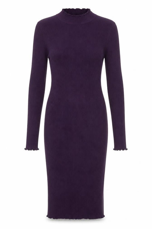 Bershka Womens Purple Paisley Viscose Bodycon Size M Round Neck Pullover