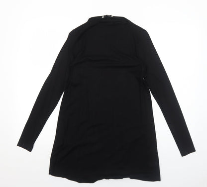 Pull&Bear Womens Black Viscose Jumper Dress Size XS Mock Neck Pullover